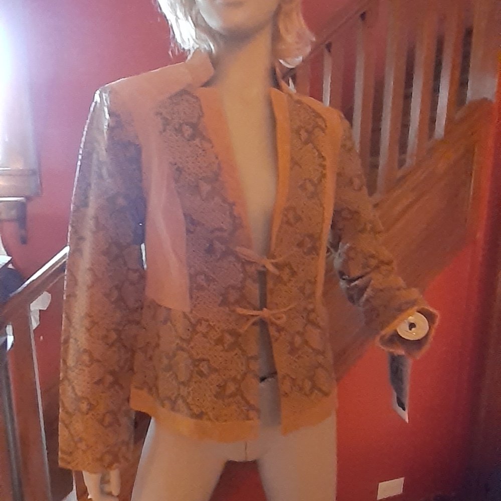 NWT Genuine Chi by Falchi Tan Snake Jacket Chi